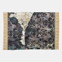 Dark Romance: Against The Wall (Blue) Hand Towels