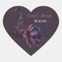 Dark Romance Rose Wedding Seal Stickers