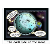 Dark Side Of The Moon Funny Cartoon Gifts Post Card