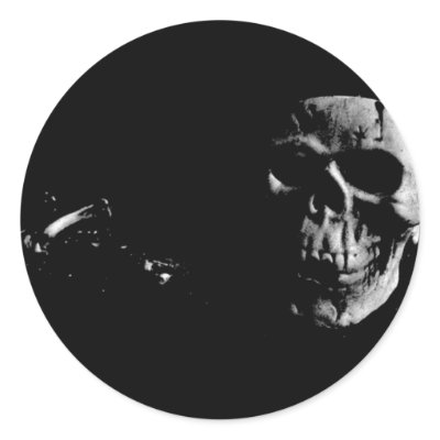 Dark Skull Round Stickers by IndustrialNation