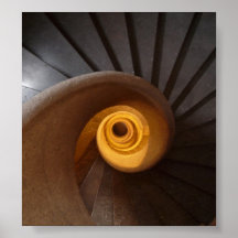 Dark Spiral Stairs Photo Poster