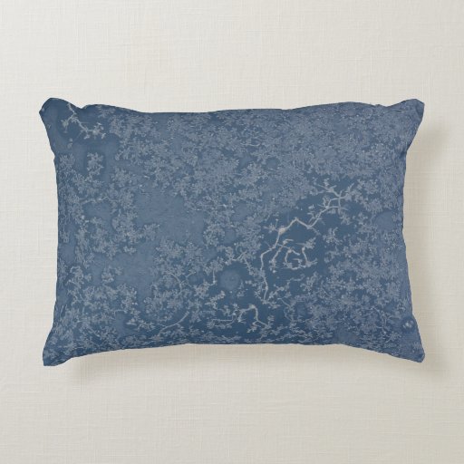 Dark Steel Blue Icy Crystals Accent Pillow Zazzle