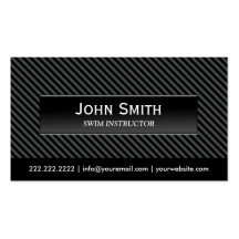 Dark Stripes Swim Instructor Business Card