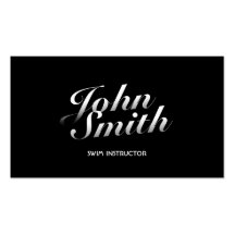Dark Stylish Swim Instructor Business Card