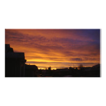 Dark sunrise customized photo card