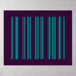 dark teal and dark purple stripes poster