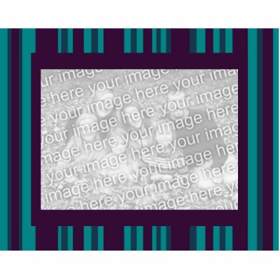 dark teal and purple striped photo frame photo sculpture by DonnaGraysonAbstract