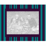 dark teal and purple striped photo frame photo sculptures