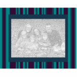 dark teal and purple striped photo frame photo sculptures