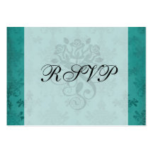 dark teal blue green distressed damask business card template