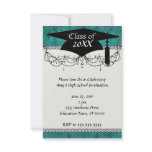 dark teal blue green distressed damask invitations
