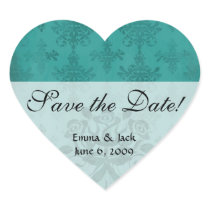 dark teal blue green distressed damask stickers