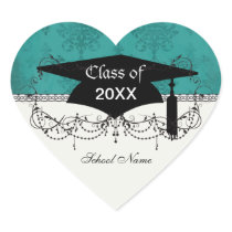 dark teal blue green distressed damask stickers