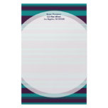 Dark Teal Blue Stripes Stationery Design