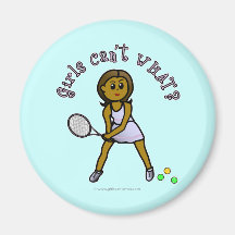 Dark Tennis Player Girl Refrigerator Magnet