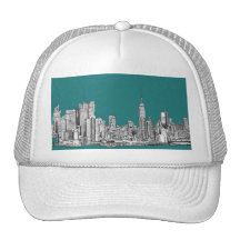 Dark turquoise NYC Mesh Hat