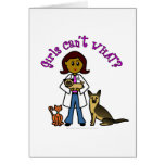 Dark Veterinarian Girl Greeting Cards