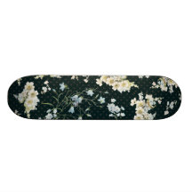 Dark vintage flower wallpaper pattern skate board