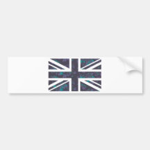 Dark Vintage Rose Union Jack British(UK) Flag Bumper Sticker