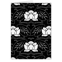 Dark Water Lily Motif Card
