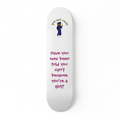 Dark Woman Graduate in Blue Gown Skate Decks by girlscantwhat
