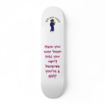 Dark Woman Graduate in Blue Gown skateboards