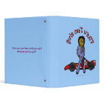Dark Woman Race Car Driver Binder