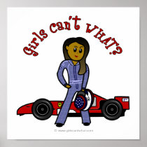 Dark Woman Race Car Driver Poster