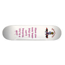 Dark Woman Race Car Driver Skate Board