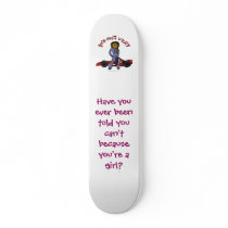 Dark Woman Race Car Driver Skate Board
