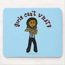 Dark Woman Referee Mousepads