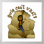 Dark Woman Rock Climber Poster