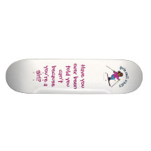 Dark Woman Snow Skiing Custom Skate Board