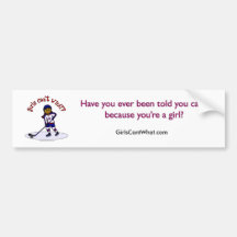 Dark Womens Hockey Player Bumper Sticker