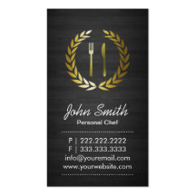 Dark Wood Personal Chef Business Card