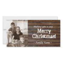 Dark Wood Photo Christmas Card Picture Card