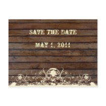 Dark Wood Save the Date Postcard