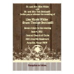 Dark Wood Shabby Lace Country Wedding Invitation