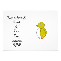 Dark yellow penguin invites