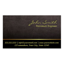 Darker Leather Petroleum Engineer Business Card