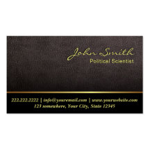 Darker Leather Political Scientist Business Card