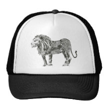 Darker lion trucker hat
