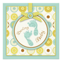 Darling Baby Toes Invitation Square