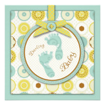 Darling Baby Toes Square Card Announcements