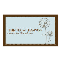 Darling Flower Mommy Calling Card (blue) Business Card Templates