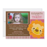 Darling Lion Girls Birthday Party Invite (pink)
