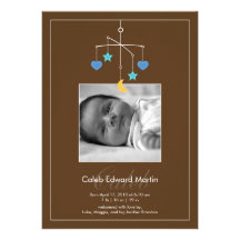 Darling Mobile Photo Birth Announcement - Blue