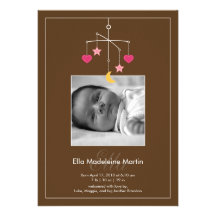 Darling Mobile Photo Birth Announcement - Pink