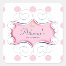 Darling Pink Frame and Pink Polka Dots Square Sticker