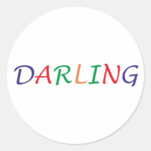 darling runder aufkleber